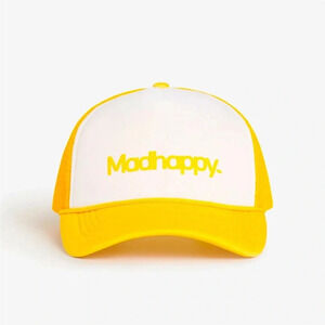 🆕 NWT Still in Bag Madhappy Classics Foam Trucker Hat in Yellow and White